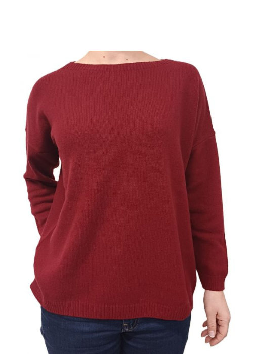 Women's Boat Neck Sweater Over Regenerated Cashmere-9