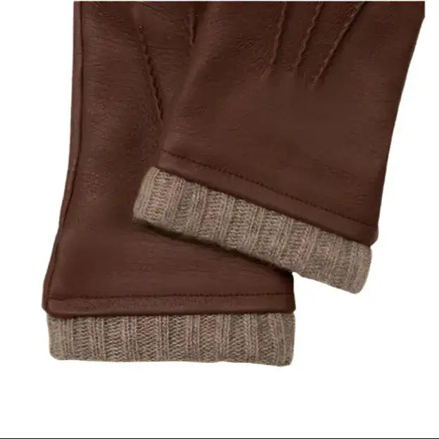 Men’s Brown Deerskin Leather Gloves-1