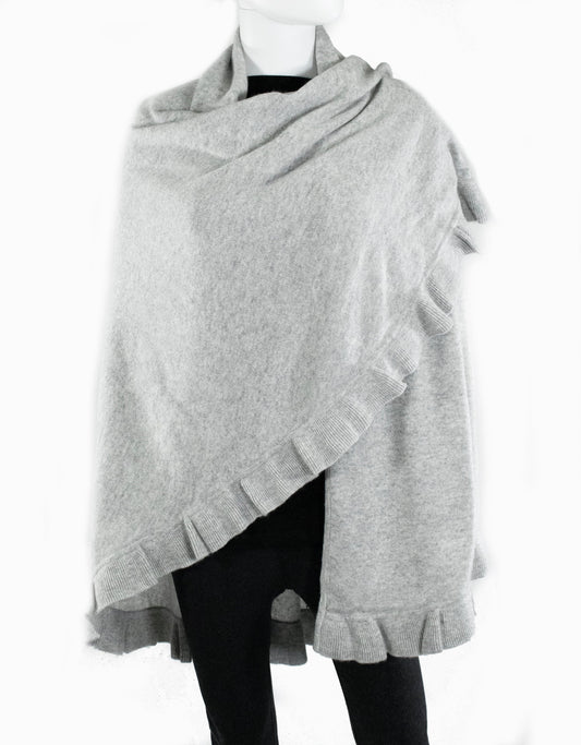 CASHMERE RUFFLED SHAWL-0