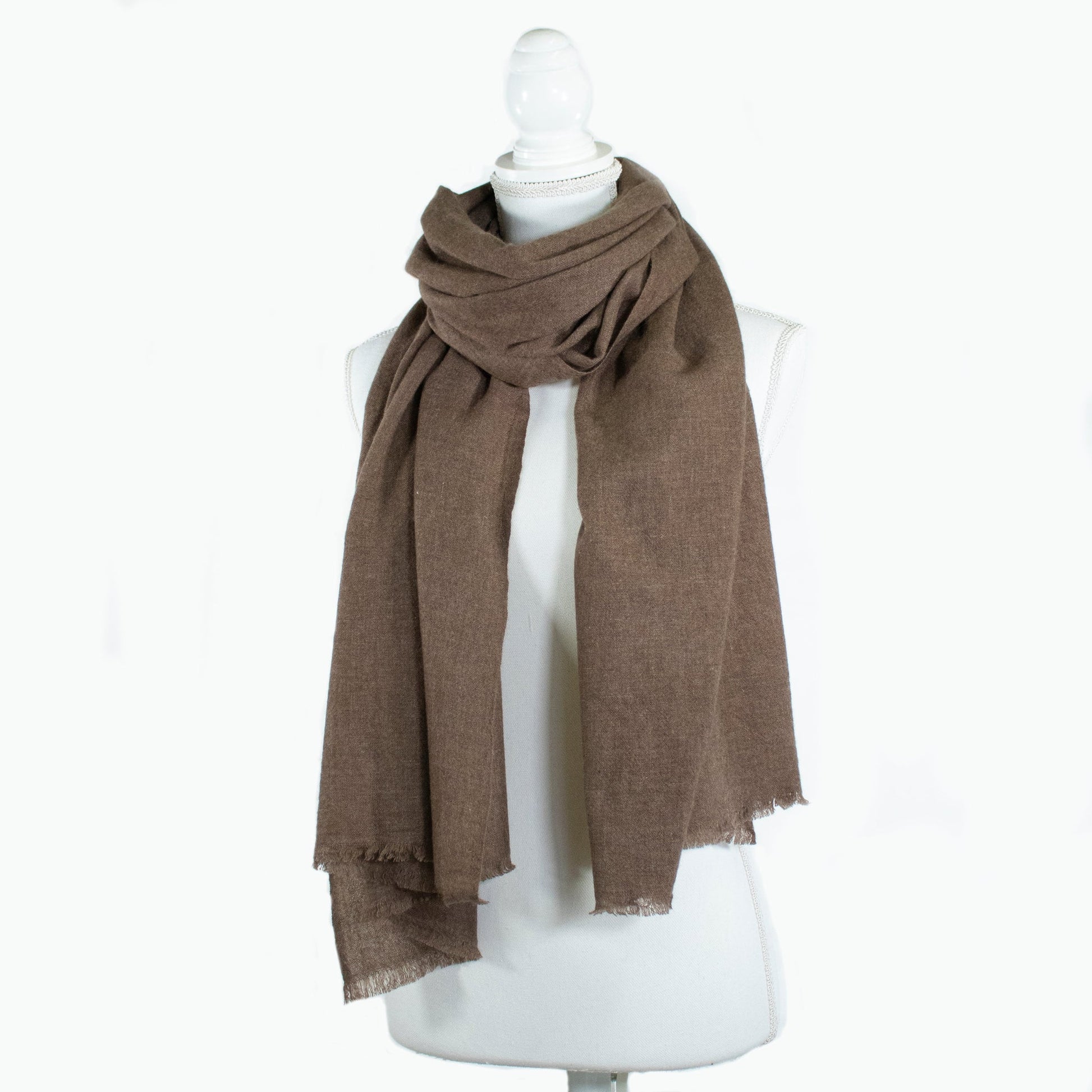 CASHMERE SCARF WITH FRINGES-0