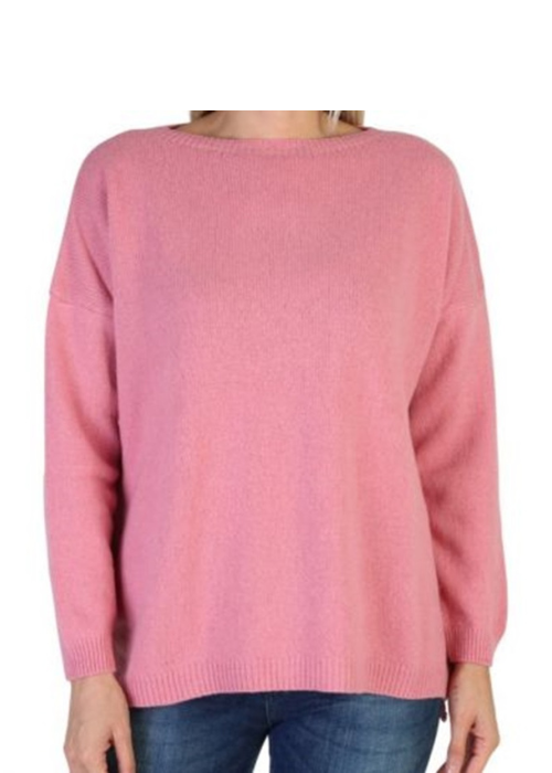 Women's Boat Neck Sweater Over Regenerated Cashmere-17