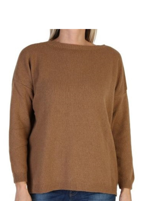 Women's Boat Neck Sweater Over Regenerated Cashmere-10
