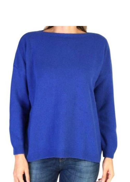 Women's Boat Neck Sweater Over Regenerated Cashmere-8