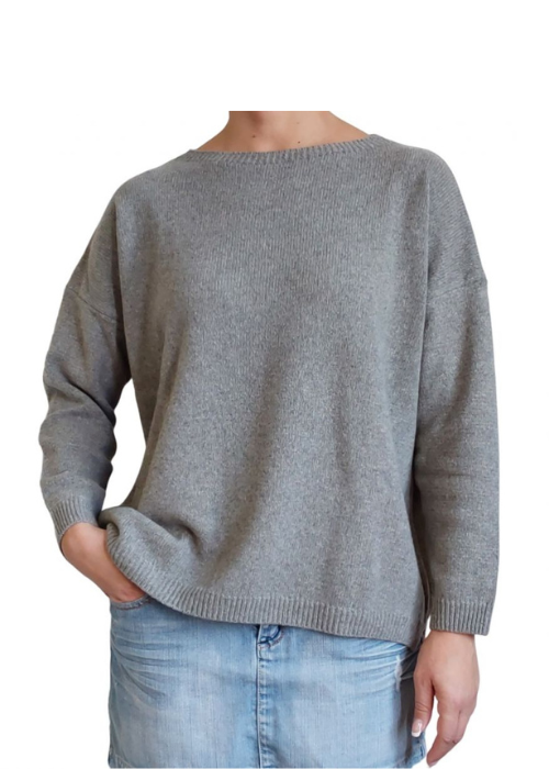 Women's Boat Neck Sweater Over Regenerated Cashmere-13