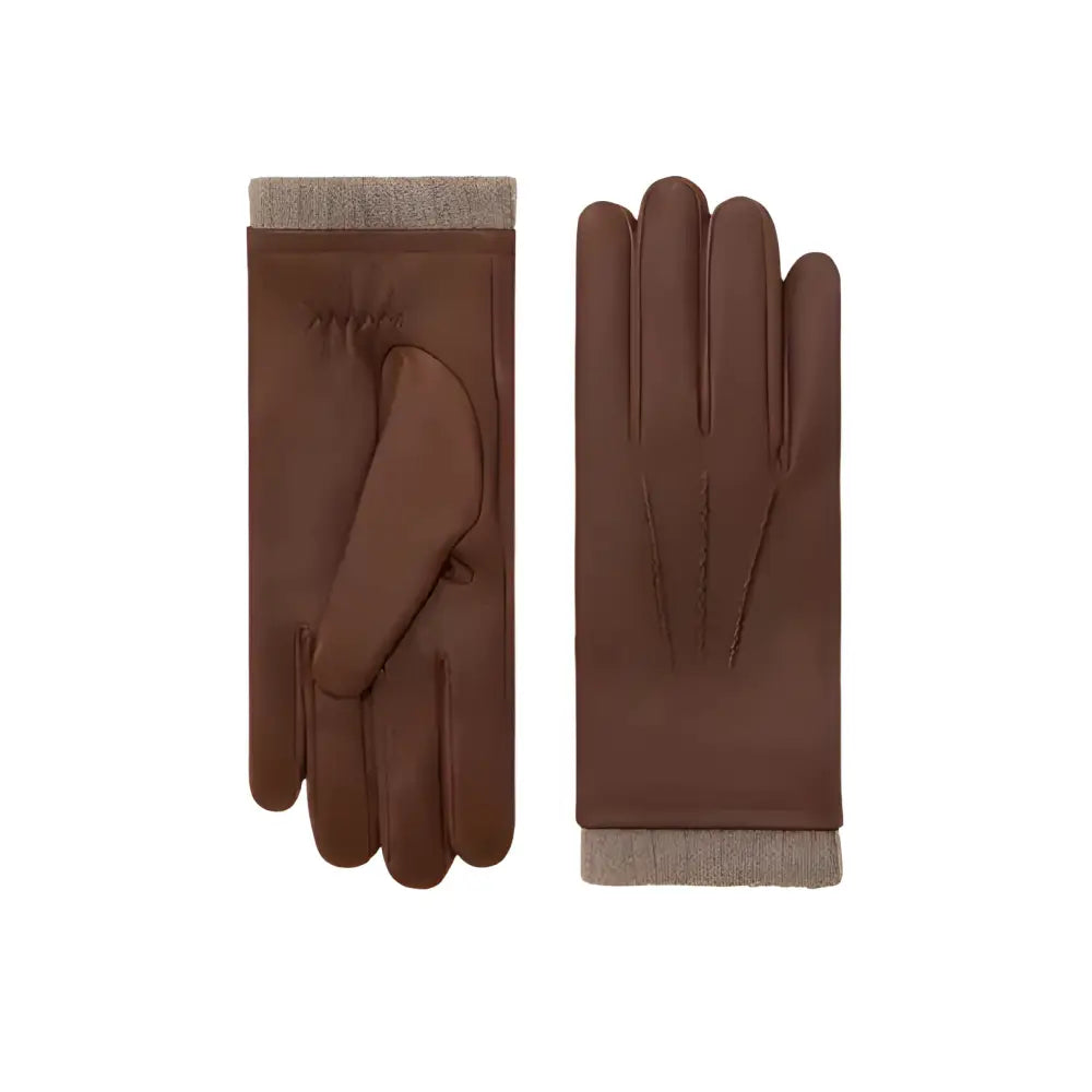 Men’s Brown Deerskin Leather Gloves-0